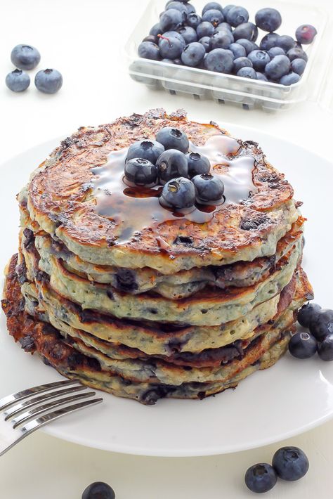 Light and incredibly fluffy, these Blueberry Cottage Cheese Pancakes are a game changer! Drizzle with maple syrup and devour. Bonus: They’re made with whole-wheat flour and just a kiss of brown sugar! Summer is the time to get your blueberry on. They’re fresh, they’re juicy, and most importantly – they’re finally affordable! Whether you’re into... Lemon Blueberry Cottage Cheese Pancakes, Blueberry Cottage Cheese Pancakes, Blueberry Cottage Cheese, Queso Cottage, Cottage Cheese Pancakes, Cheese Pancakes, Cottage Cheese Recipes, Breakfast And Brunch, Blueberry Pancakes