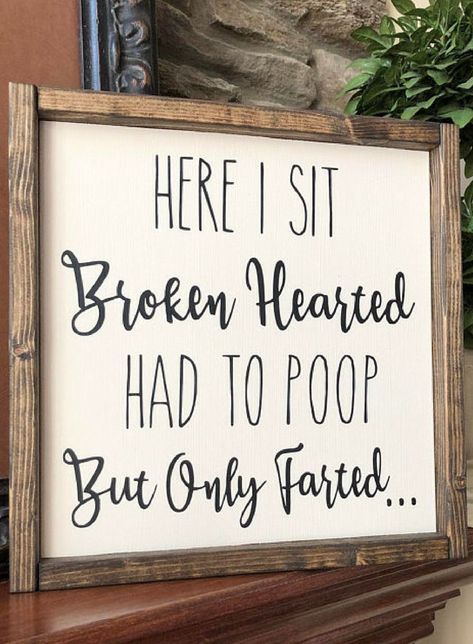 Cable Spools, Rustic Bathroom Ideas, Rustic Bathroom Designs, Signs Funny, Funny Bathroom Signs, Rustic Bathrooms, Funny Bathroom, Bathroom Redo, Sign Ideas