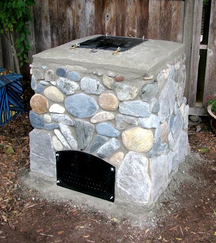 Cobblestone Compost Bin Bear Habitat, Compost Bin Diy, Yard Waste, Garden Compost, Garden Animals, Mini Farm, Deck Garden, Fire Pit Backyard, Compost Bin