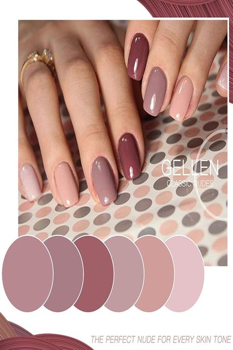 Tan Skin Nails, Pastel Gel Polish, Gold Gel Nails, Popular Nail Art, Beauty Hacks Nails, Fun Nail Colors, Fall Gel Nails, Casual Nails, Pretty Nail Art Designs