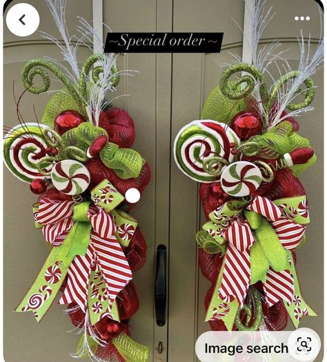 Bow Cabinets, Grinchmas Decor, Grinch Night, Grinch Ideas, Grinch Decor, Grinch Tree, Grinch Images, Grinch Wreath, Grinch Decorations