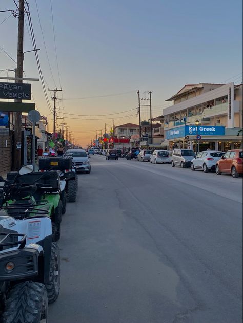 Laganas Zakynthos Night, Laganas Zakynthos, Laganas Zante, Summer Night Aesthetic, Night Out Summer, Bar Street, Greek Town, Summer Night, Night Aesthetic