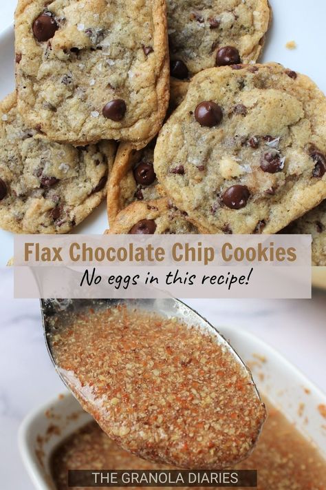 Flaxseed Egg Recipes, Flax Seed Chocolate Chip Cookies, Flax Seed Cookie Recipes, Flax Meal Cookies, Fiber Rich Baked Goods, Chia Seed Chocolate Chip Cookies, Fiber Cookies Healthy, Flaxseed Chocolate Chip Cookies, High Fiber Chocolate Chip Cookies