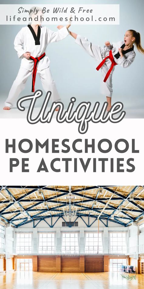 Unique away from home homeschool PE activities! Think-outside-the box with by using competitive kid sports and physical education ideas with this fun list of the best homeschool PE ideas for your homeschool PE class! Home School Physical Education, Homeschool Pe Curriculum, Pe Homeschool, Homeschool Pe Ideas, Homeschool Physical Education, Gym Class Ideas, Homeschool Games, Kindergarten Homeschool Curriculum, Pe Activities