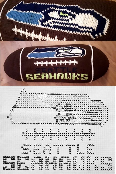 Seattle Seahawks Crochet Pattern Seahawks Crochet, Seahawks Crafts, Seattle Seahawks Logo, Owl Crochet Patterns, Grid Paper, Crochet Decoration, Seattle Seahawks, Crochet Crafts, Counted Cross Stitch