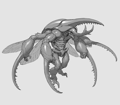 Alien Insect Concept Art, Thrikreen Dnd, Jihoon Park, Beast Creature, Alien Character, Creature Artwork, Alien Concept Art, Monster Concept Art, Alien Art