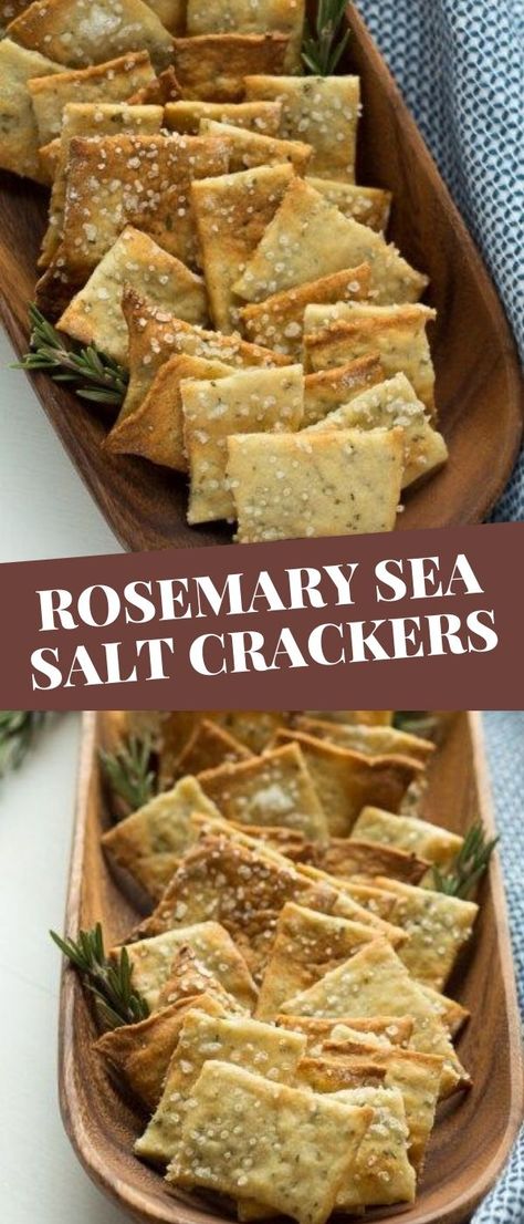 Easy Homemade Crackers, Homemade Crackers Recipe, Rosemary Sea Salt, Salt Crackers, Homemade Crackers, Cracker Recipes, Crumpets, Homemade Snacks, Cheese Plate