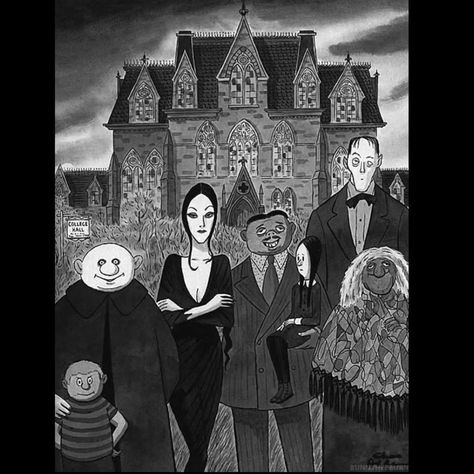 Family Cartoon Drawing, Original Addams Family, Addams Family Cartoon, Family Comic, Addams Family Tv Show, Los Addams, Charles Addams, Addams Family Wednesday, Days Until Halloween