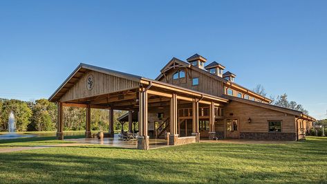 Timber Frame Wedding Venues, Farm Airbnb, Event Pavilion, Outdoor Pavillion, Monitor Barn, Barn Layout, Timber Frame Barn, Tennessee Wedding Venues, Garage Door Styles