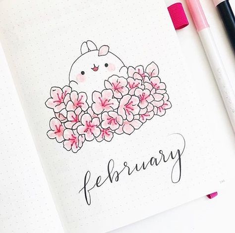 February Bullet Journal Cover, Bullet Journaling Ideas, Minimalist Bullet Journal, February Bullet Journal, Bullet Journal Month, Bullet Journal Cover, Creating A Bullet Journal, Bullet Journal Cover Page, Bullet Journal Cover Ideas