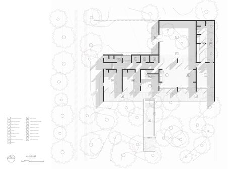 Positioned among trees along the edge of Takaungu Creek, the home is designed as a blend of contemporary and traditional architectural elements. Limestone House, Limestone Block, Axonometric Drawing, Shading Device, Dunes House, Coastal Architecture, Off White Walls, Limestone Wall, Site Plans