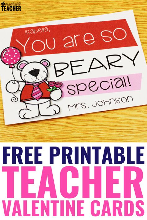 Teacher Valentine Cards For Students, Teacher Valentine Cards, Valentine Preschool, Student Valentines, Valentines Week, February Math, Kindergarten Spring, Teaching Freebies, Kindergarten Valentines