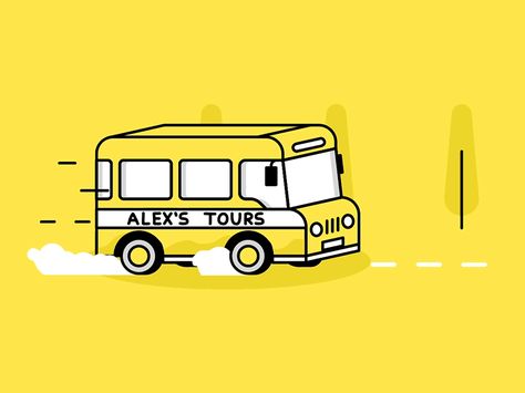 E&Y: Bus by Brikk #Design Popular #Dribbble #shots Moshen Graphy, Bus Animation, Bus Gif, Bus Logo, Transportation Illustration, Bus Cartoon, Motion Graphics Inspiration, Cartoon Toys, Red Bus