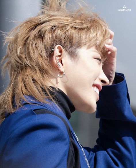 Hoong Joong Mullet, One Brain Cell, Hong Joong, Oh Captain My Captain, Ateez Hongjoong, Say My Name, Woo Young, Mullet Hairstyle, Kim Hongjoong