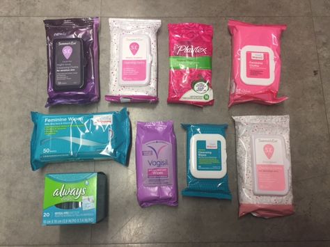 FullSizeRender Feminine Products Hygiene, Best Pads For Period, Period Bag, Period Stuff, Period Party, Listerine Foot Soak, Mouth Hygiene, Thank You Typography, Feminine Wipes