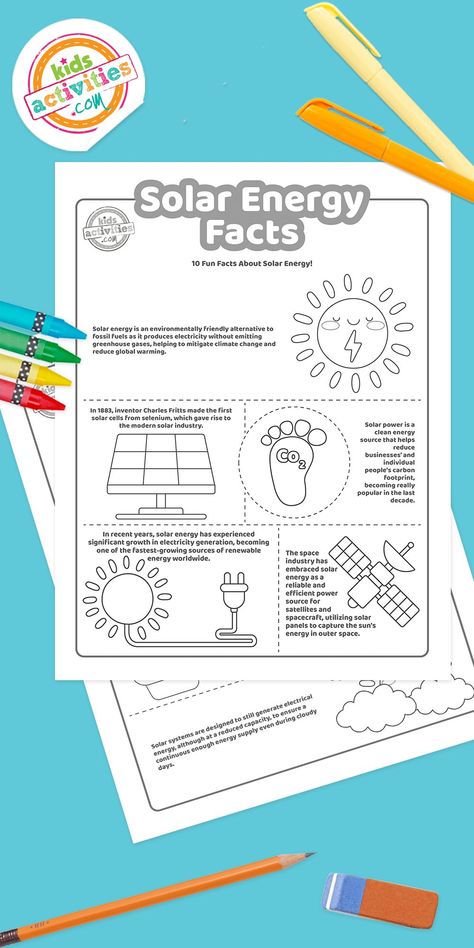 Really Cool Solar Energy Facts For Kids| Cool Solar Energy Facts For Kids|Solar Energy Facts For Kids|Really Cool Solar Energy Facts Solar Energy Projects For Kids, Solar Energy For Kids, Energy Facts, Energy Kids, Solar Energy Facts, Solar Energy Projects, Energy Activities, Cells Activity, Solar Projects