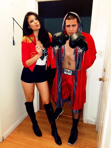 Halloween Costumes - Circus Ring Leader & Boxer Boxing Costume Diy, Carnival Homecoming, Boxing Costume, Diy Halloween Costumes For Couples, Circus Themed Costumes, Boxer Outfit, Boxer Halloween, Circus Ring, Best Diy Halloween Costumes