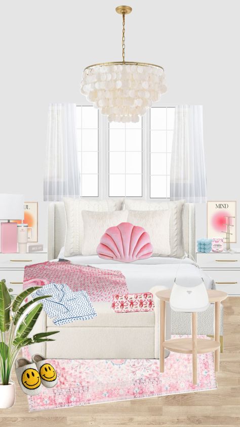 Preppy room ⚡️ #preppy #preppybedroominspo #preppybedroom #preppyroom Beds Preppy, Girls Preppy Bedroom, Dream Teen Bedrooms, Preppy Bedding, Daisy Room, Room Preppy, Shuffles Preppy, Preppy Bedroom, Coastal Room