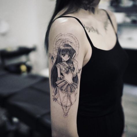 Kaiju Tattoo, Sailor Mars Tattoo, Mars Tattoo, Saturn Tattoo, 16 Tattoo, Sailor Moon Tattoo, Sailor Mars, Hip Tattoo, Skull Tattoos