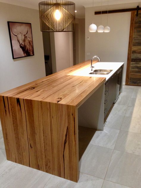 Just love this Messmate Recycled Timber Waterfall. Ph. 93999300 or 54800044 Kitchen Bench Extension, Timber Bench Tops Kitchens, Timber Island Benchtop, Timber Island Bench, Timber Benchtop Kitchen, Timber Waterfall Benchtop, Recycled Timber Dining Table, Timber Benchtop, Recycled Timber Furniture