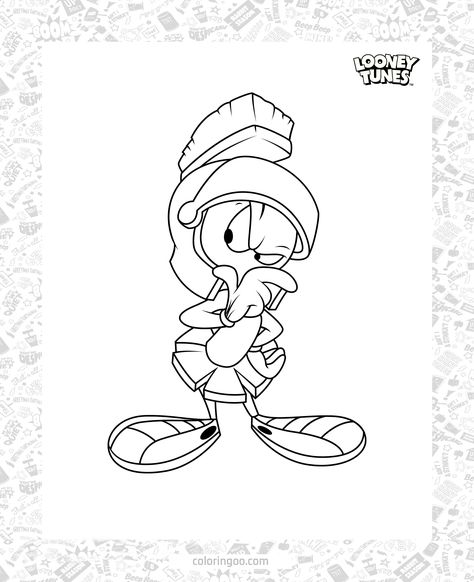 Marvin The Martian Coloring Sheet Marvin The Martian Coloring Pages, Marvin The Martian Drawing, Marvin The Martian Tattoo, All Cartoon Characters, Marvin The Martian, Looney Tunes Cartoons, Cartoon Tv, The Martian, Looney Tunes