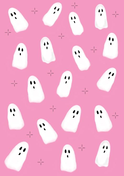 Ghostly print in PINK available to download for your spooky needs! Pink Ghost Background, Cute Painting Ideas Aesthetic Pink, Classy Pink Aesthetic, Pink Autumn Wallpaper, Pink Halloween Background, Halloween Pink Aesthetic, Pink Ghost Wallpaper, Pink Spooky Aesthetic, Cute Wallpapers Pink