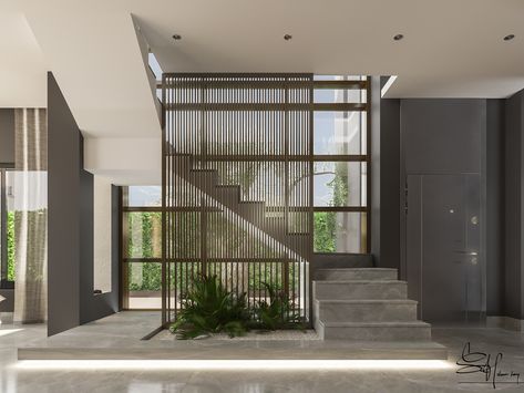 Sleek and Minimal Modern Villa Glass Staircase Design, Stairs Exterior, Villa Stairs, Modern Staircase Design, Design Staircase, تحت الدرج, درج السلم, Luxury Staircase, Interior Staircase