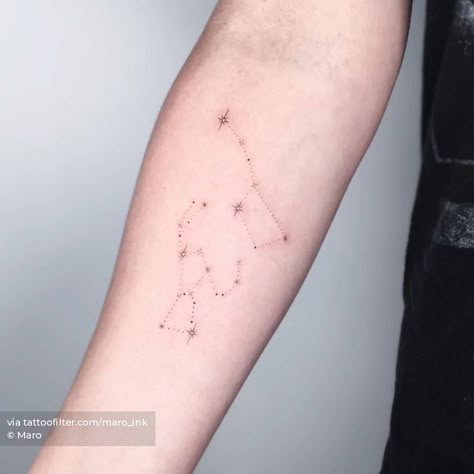 Constellation Tattoo Orion, Constellation Tattoo Sleeve, Orion Constellation Tattoo, Little Dipper Tattoo, Mother Of Two Tattoo, Big Dipper Tattoo, Play Aesthetic, Orion Tattoo, Star Constellation Tattoo