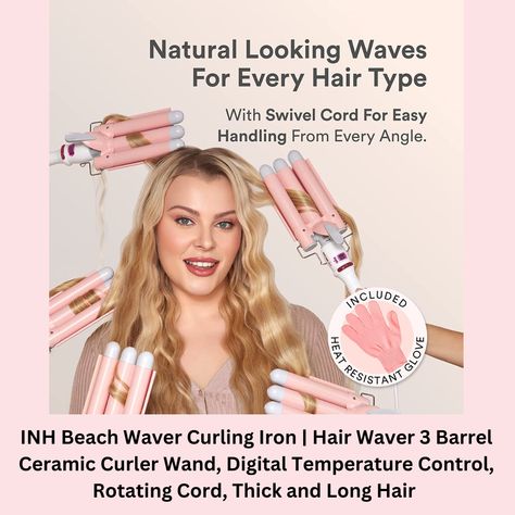 #beauty #personalcare #beach #curling #iron #effortless #hair #long thik hair #perfect #easier #curling hair Curling Iron For Beach Waves, Hair Thickening Powder, Beachwaver Curling Iron, Long Short Hair, Deep Waver, Beach Waver, Hair Crimper, Barrel Curls, Hair Waver