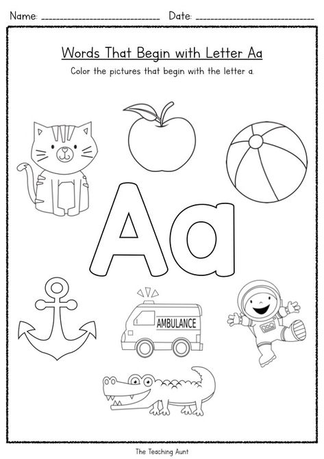 Free Beginning Letter Sounds Worksheets - The Teaching Aunt Letter Sounds Kindergarten Worksheets, Letter Sound Worksheets Preschool, Beginning Sounds Worksheets Free Kindergarten, Kindergarten Letters Worksheets, Alphabet Beginning Sounds Worksheet, Letters Sounds Worksheets, Beginning Letter Sounds Activities, Free Beginning Sounds Worksheets, Alphabet Sounds Worksheets