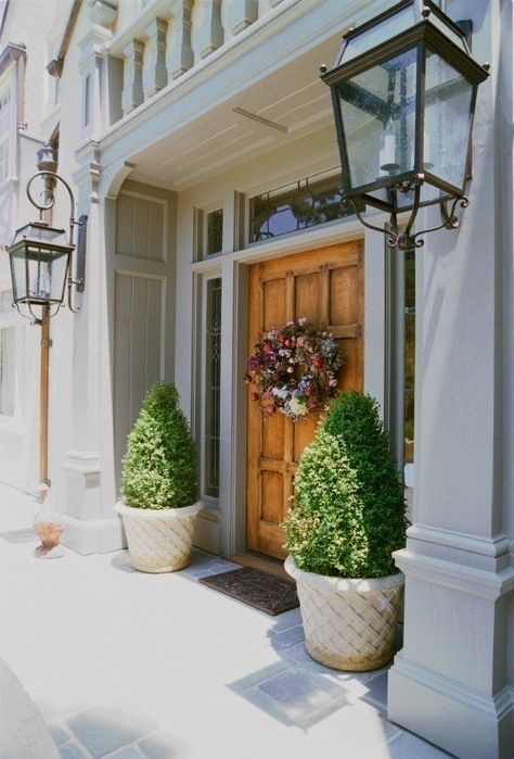 Large Outdoor Pendant Light - Ideas on Foter Front Door Lanterns, Front Porch Planter Ideas, Porch Planter Ideas, Front Door Plants, Front Door Planters, Front Porch Planters, Door Planter, Beautiful Front Doors, Porch Planters