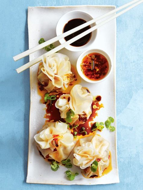 Chicken Coriander And Chilli Jam Dumplings | Donna Hay Donna Hay Recipes, Chicken Nachos Recipe, Won Ton, Chilli Jam, Donna Hay, Delicious Magazine, Dumpling Recipe, Asian Cooking, Yum Yum Chicken