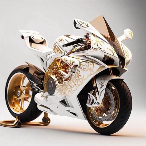 Golden Bike, Ghost Bike, Ducati Motorbike, Ninja Bike, White Bike, White Motorcycle, Futuristic Motorcycle, Bike Photoshoot, Concept Motorcycles