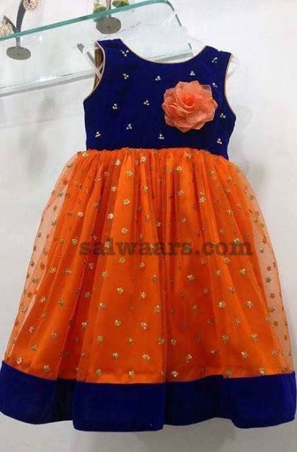 Orange Frocks Simple Party Wear, Kids Frock, Kids Party Wear Dresses, Latest Fashion For Girls, Frock Designs, Frocks Design, Kids Blouse Designs, Dresses Silk, Kids Lehenga