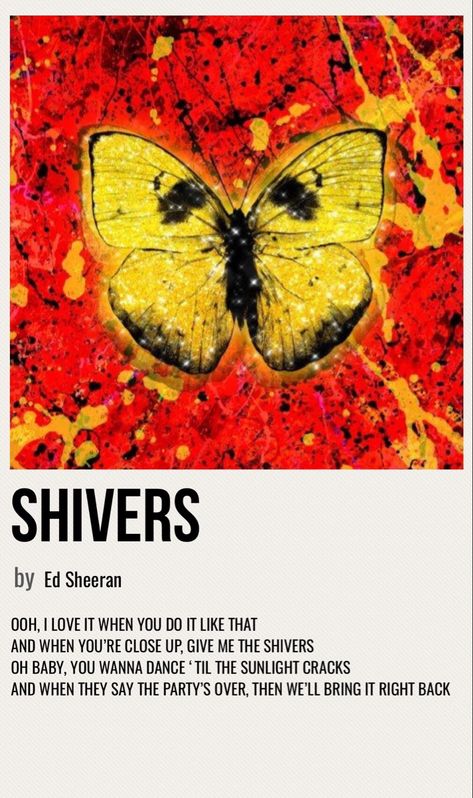 minimal poster of the song shivers by ed sheeran Ed Sheeran Song Poster, Ed Sheeran Album Cover, Ed Sheeran Shivers, Ed Sheeran Poster, Song Polaroid, Songs Poster, Tenerife Sea, Ed Sheeran Lyrics, Music Cards