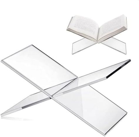 Amazon.com : Clear Acrylic Book Holder, Large Open Book Display Stand for Cookbook Art Book Bible Textbook Magazine, 2-Piece Reading Book Stand for Coffee Table, Desk, Kitchen Counter, 6" x 11" x 6" (Regular) : Office Products Open Book Display, Book Display Stand, Desk Kitchen, Coffee Table Desk, Book Holder, Book Stand, Book Holders, Book Stands, Acrylic Display