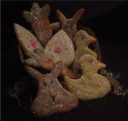 Cookie Bowls, Primitive Spring, Easter Patterns, Primitive Easter, Easter Sugar Cookies, Shaped Cookies, Spring Cookies, Attic Design, Peter Cottontail