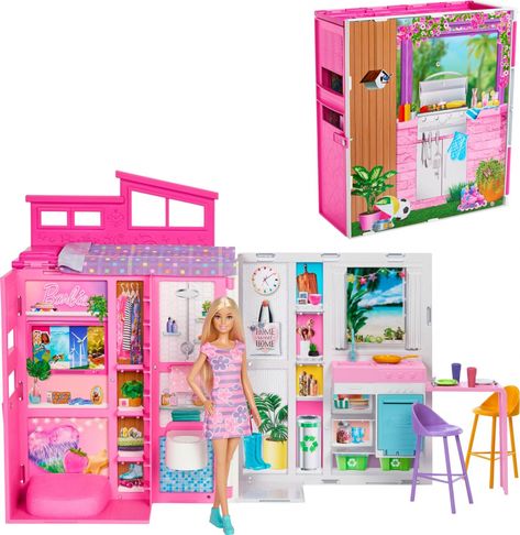 Barbie Barbie Getaway doll house with doll HRJ77 Loft Style Homes, Barbie Sets, Relaxing Bedroom, Lego Minecraft, Barbie Doll House, Cozy Lounge, House Accessories, Play Areas, Stylish Bathroom