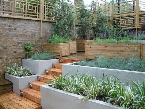 Tiered Garden Ideas, Flowers That Like Shade, Sloped Garden Ideas, Small Garden Ideas Modern, Terraced House Garden, Level Backyard, Garden Kids, Backyard House, Sloped Backyard