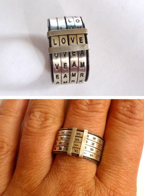 Make any 4-letter word Word Ring, Cool Rings, Put A Ring On It, Love Ring, Cute Jewelry, Bling Bling, Hình Xăm, Jewelry Inspiration, My Jewellery