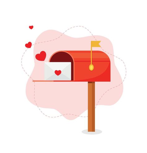 Love letter vector. Mailbox vector. mailbox on white background. Love letter in mailbox. White Mailbox, Red Mailbox, Android Wallpaper Black, Background Love, Mary Kay Consultant, Bento Cake, Letter Vector, Amazing Cake, Valentine Theme