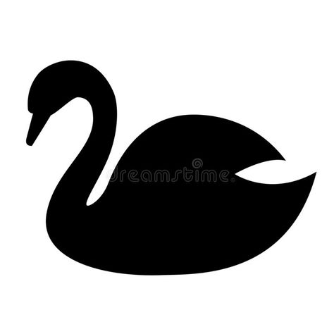 Swan silhouette icon stock vector. Illustration of isolated - 172454325 Swan Cakes, Swan Silhouette, Swan Icon, Animal Print Quilt, Metal Flower Wall Art, Animal Outline, Keyword Elements Canva, Silhouette Drawing, Dremel Wood Carving