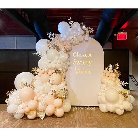 Bautizo Ideas Girl, Backdrop Props, Recuerdos Primera Comunion Ideas, Balloons Galore, Happy Birthday Decor, Bridal Shower Balloons, Garland Backdrops, Arch Wall, Arch Decoration