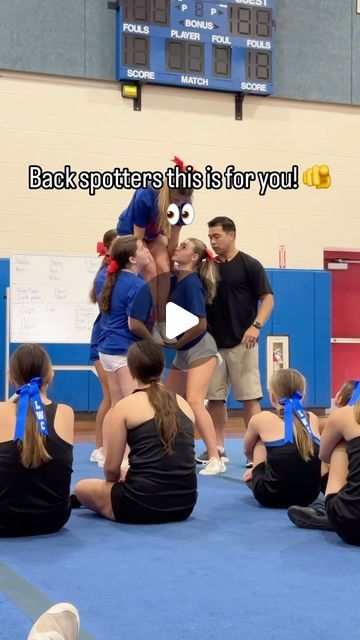 Kelvin Lam | Cheerleading Coach on Instagram: "Let the bases get strong on their own and let them learn as your stunts progress! Tag a back spot below 👀⬇️" Gymnastics Quizzes, Cheer Stunts For Little Kids, Cheer Backspot, Cheerleader Stunts, Easy Cheerleading Stunts, Gymnastics Stunts, Kids Cheerleading, Cheerleading Stunts, Stunt Video