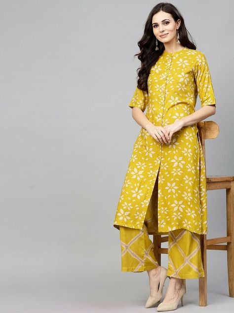 Indian Women Kurta Kurti With Bottom Palazzo Cotton Dress Top Tunic Set Ethnic S Kinza Hashmi, Kalamkari Dresses, Kurtis Tops, New Kurti Designs, Designer Kurta, Indian Kurta, Kurta Dress, Cotton Kurti Designs, Palazzo Set