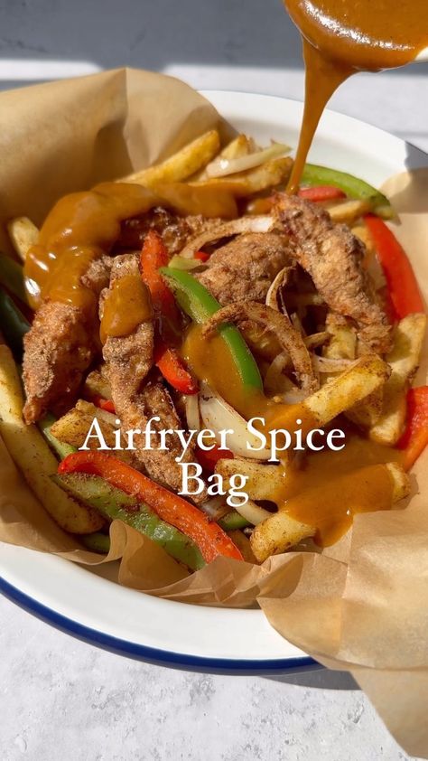 Bored Of Lunch Air Fryer, Spice Bag Recipe, Bored Of Lunch, Spice Bag, Salt And Chilli Chips, Salt And Chilli Chicken, Chicken And Chips, Turkey Burger Recipes, Healthy Family Dinners