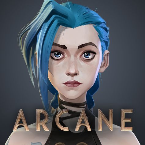 ARCANE - Jinx - Modeling & Texturing, Thibaut Granet on ArtStation at https://www.artstation.com/artwork/X1aWVw Jinx Arcane Reference, Jinx Arcane Color Palette, Jinx Side View, Jinx Makeup Arcane, Arcane Texture, Jinx Character Design, Jinx Arcane Makeup, Jinx Makeup, Arcane Art Style