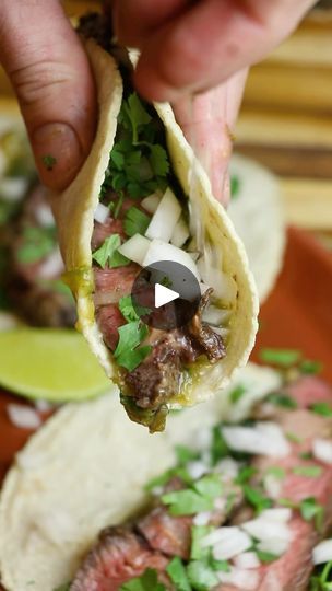 261K views · 66K reactions | Steak night date night: steak tacos with cowboy butter and salsa verde. Get the Lightning Thermometer link in bio #valentinesday #steak #ribeye #tacos #carneasada #salsaverde #easyrecipe #recipe #cooking #foodie | Zachary Rodriguez | Calibre 50 · Amor Del Bueno Flap Meat, Asada Marinade, Chipotle Crema, Asada Tacos, Chile Serrano, Serrano Pepper, Green Lemon, Garlic Clove, Hispanic Food