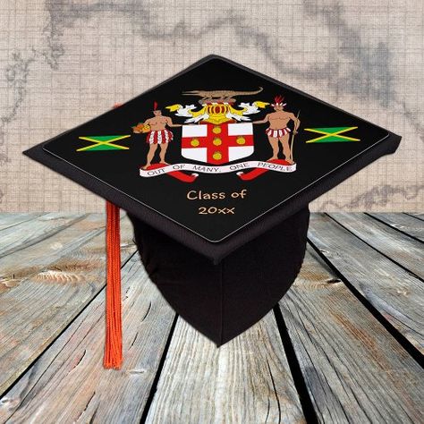 $22.95 | Jamaican Graduate & Jamaica students / University #graduation, university, celebration, toppers, graduation hats, coat of amrs, jamaican flag, jamaica, ceremonial hat, jamaica graduation cap Jamaican Graduation Cap, Grad Cap Ideas, Graduation University, Jamaican Flag, University Graduation, Graduation Cap Toppers, Graduation Cap Designs, Cap Ideas, Happy Thanksgiving Quotes