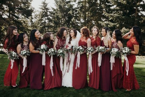 Red Burgundy Bridesmaid Dresses, Mix Match Red Bridesmaid Dresses, Red Shades Bridesmaid Dresses, Red Bridesmaid Dresses Mismatched, Mismatched Burgundy Bridesmaid Dresses, Mismatched Red Bridesmaid Dresses, Burgandy Bridesmaids Dress, Deep Red Bridesmaid Dresses, Mixed Bridesmaid Dresses